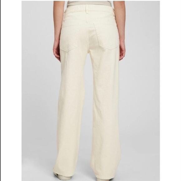 GAP Plus Size 33R Low Stride Relaxed Wide Leg Jeans in Birch Ivory Casual NWT - Picture 2 of 16